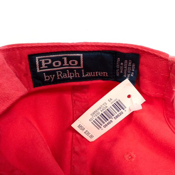 Polo Ralph Lauren Vintage Equestrian Embroidered Crest Hat Leather Strap NWT - Picture 13 of 13